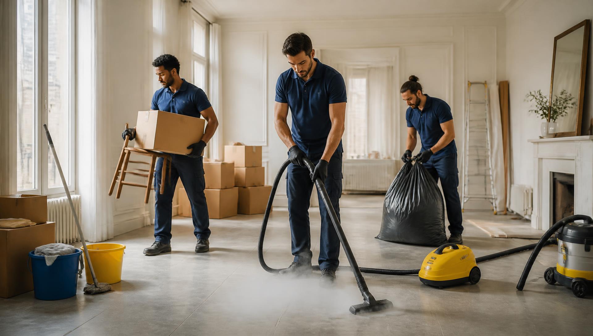 Équipe Tout Débarras en action : débarras, nettoyage professionnel à la vapeur et rafraîchissement de logement sur l'axe Vienne - Valence - Montélimar