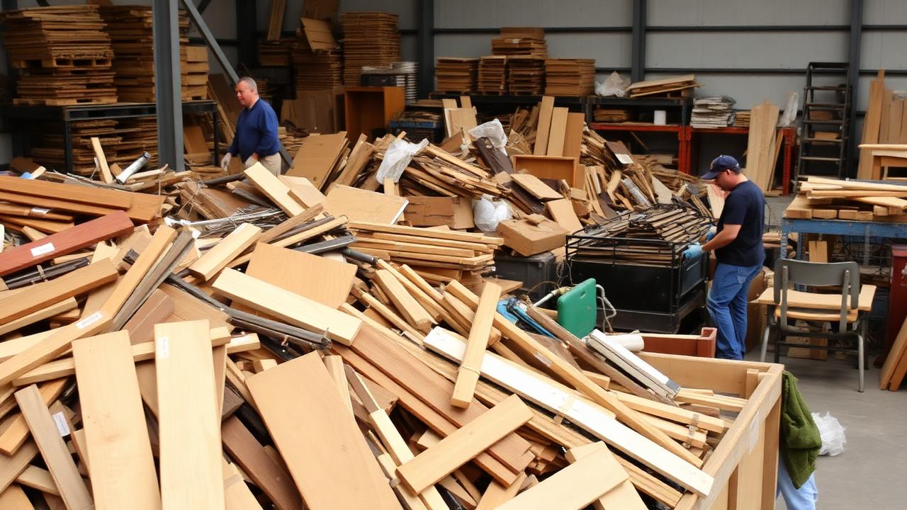Centre de tri et de recyclage du bois et du mobilier après un débarras éco-responsable en Rhône-Alpes