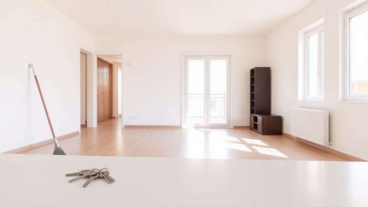 Appartement vidé et nettoyé pour un état des lieux de sortie après un débarras fin de bail