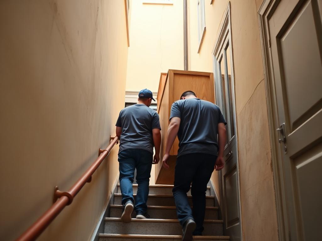 Débarras d'appartement en étage sans ascenseur avec portage des meubles à Vienne et Valence