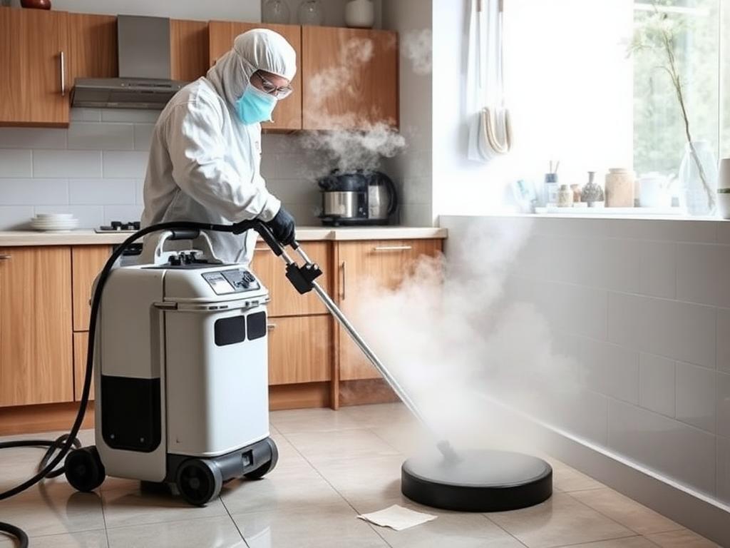 Désinfection à la vapeur sèche 180° d'une cuisine insalubre à Valence, Vienne ou Montélimar