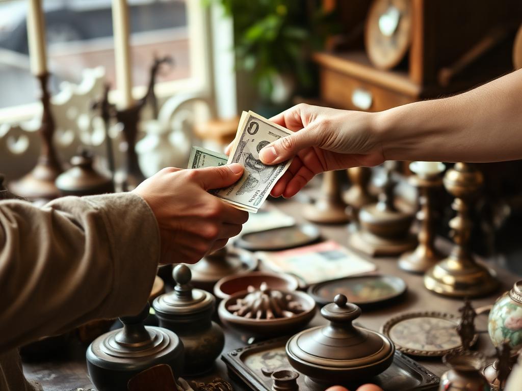 Paiement au comptant lors du rachat de meubles anciens et d'antiquités par Tout Débarras