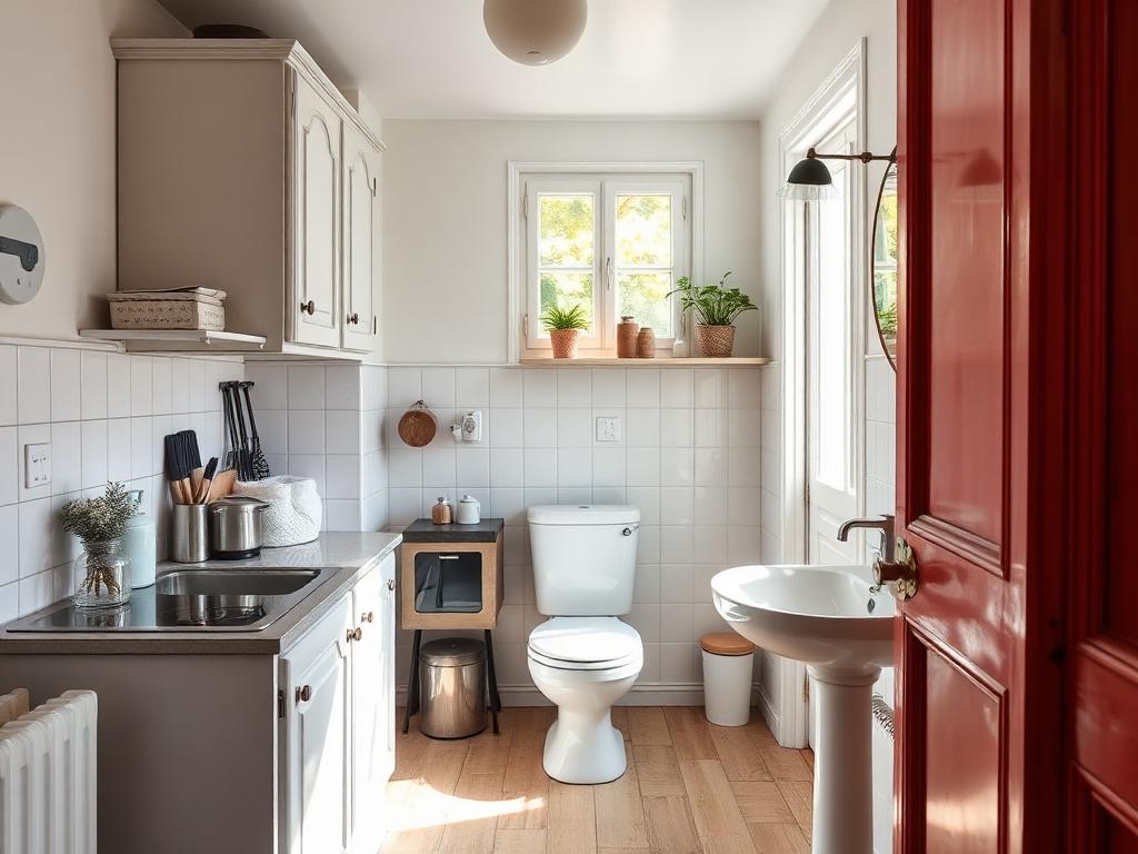 Cuisine et salle de bain rafraîchies avec peinture anti-humidité et joints neufs en Isère
