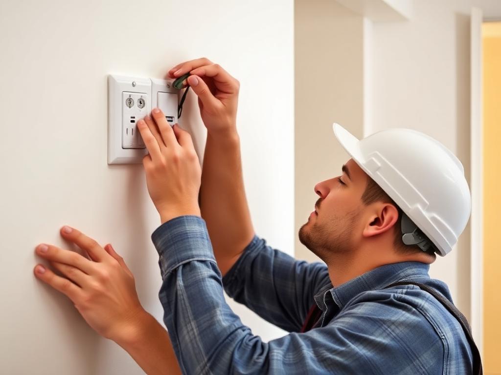 Remplacement d'un interrupteur et d'une prise lors des petits travaux de remise en état d'un logement en Drôme