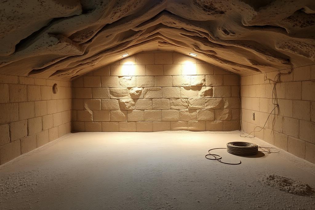 Cave en pierre entièrement vidée et balayée après débarras à Romans-sur-Isère