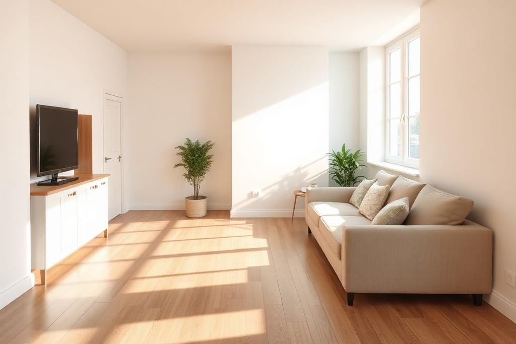 Appartement locatif vidé et lumineux avant l'état des lieux de sortie à Valence
